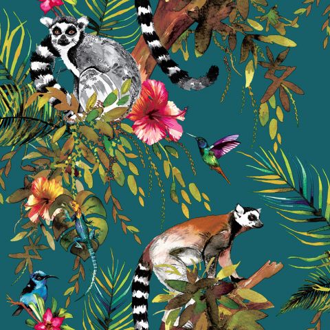 Dutch Wallcoverings Imaginarium II - Lemur Teal 12402