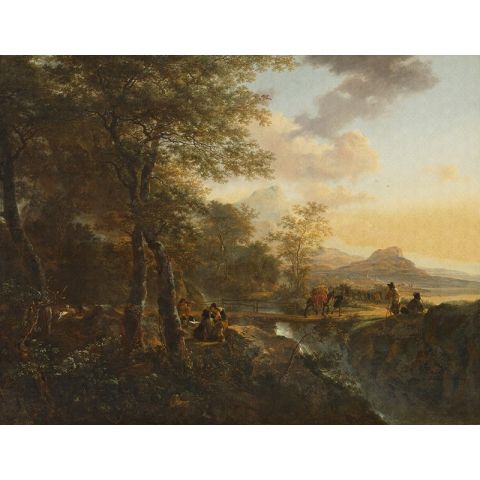 Dutch Wallcoverings Painted Italian Landscape