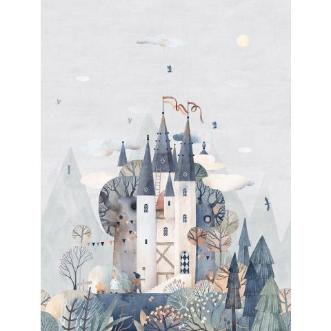 CUTE WALLS FAIRYTALE CASTLE - DENIM BLEU CW6005-2