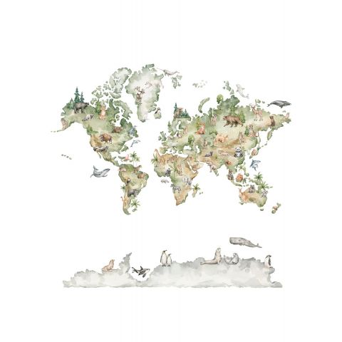 CUTE WALLS WOODLAND MAP -  MULTICOLOUR CW6142-1