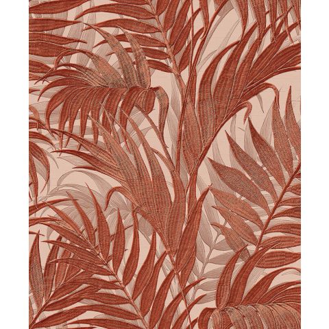 Dutch Wallcoverings - Grace Tropical palm leaf orange/beige GR322107