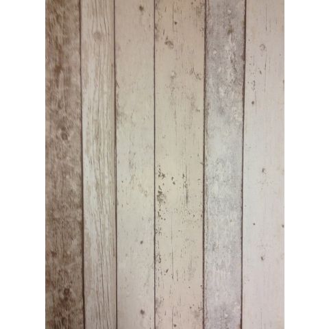 Nonwoven Wallpaper Scrap wood Cream