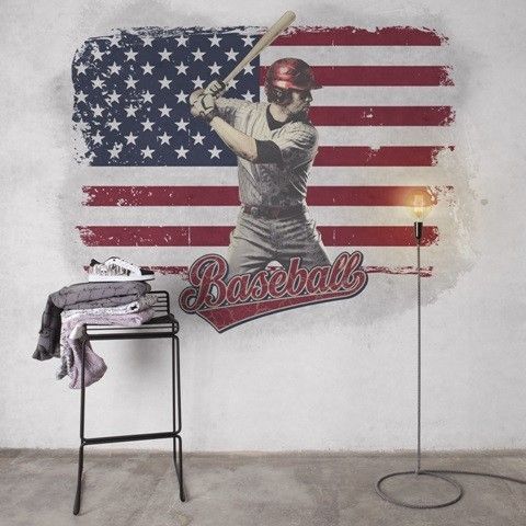 Stars & Stripes Baseball Grey photo wallpaper