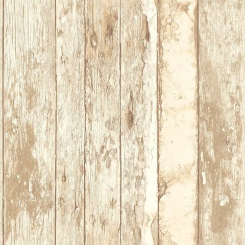 Scrap wood woven wallpaper Brown / Beige