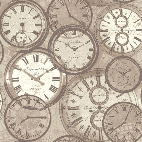 Clocks Wallpaper beige