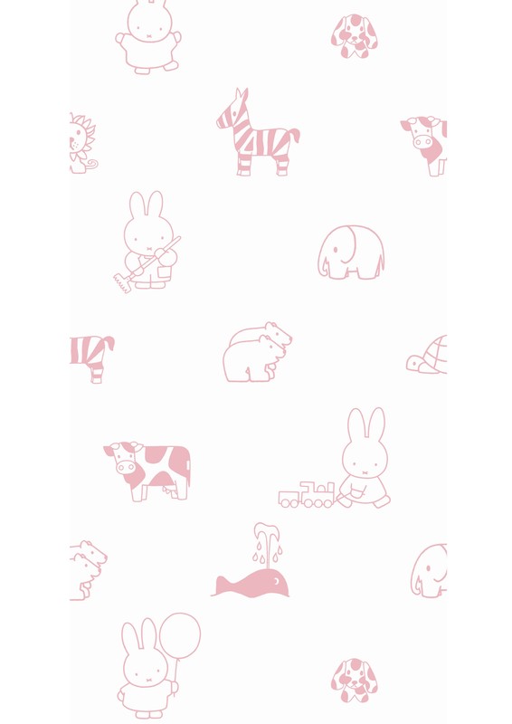 Nijntje Miffy Animals Pink Wp 506 Wallpaperwebstore Com